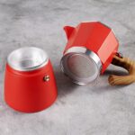 Cafetera Moka roja (6 tazas de café espresso) - Imagen 2