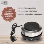 Cafetera Moka negra (6 tazas) + Estufa Eléctrica Portátil - Imagen 2
