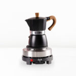Cafetera Moka negra (3 tazas)+ Estufa Eléctrica portátil