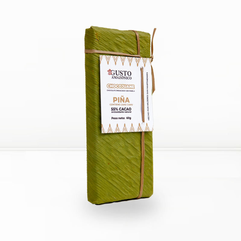 mediogra pi Chocolate GUSTO AMAZONICO 55% Cacao - Piña 60g - Imagen 1