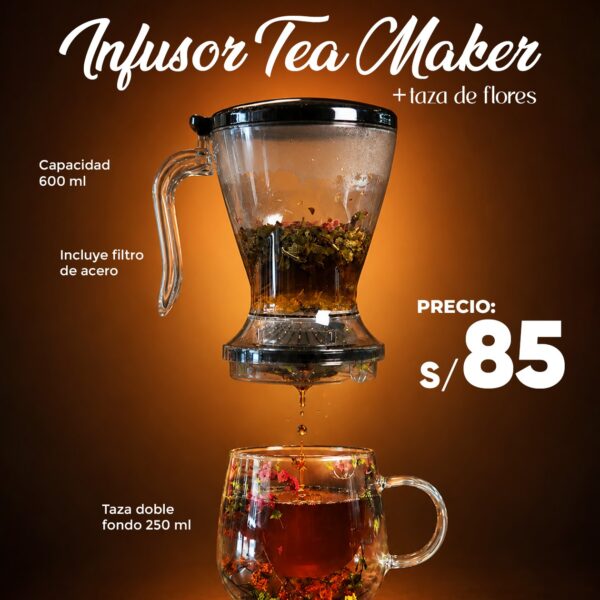 Infusor Tea Maker+ Taza de flores 250ml